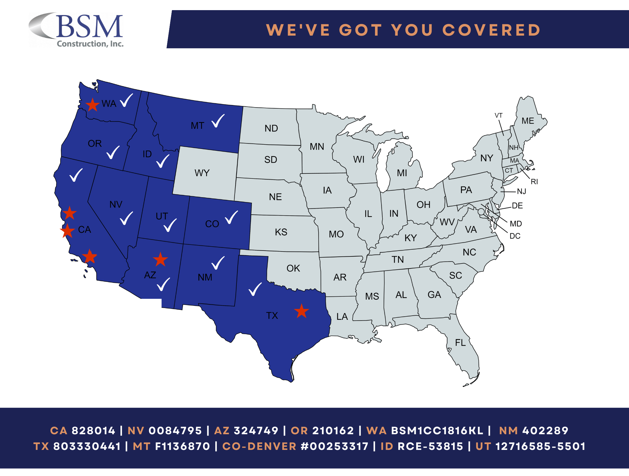 BSM service area map