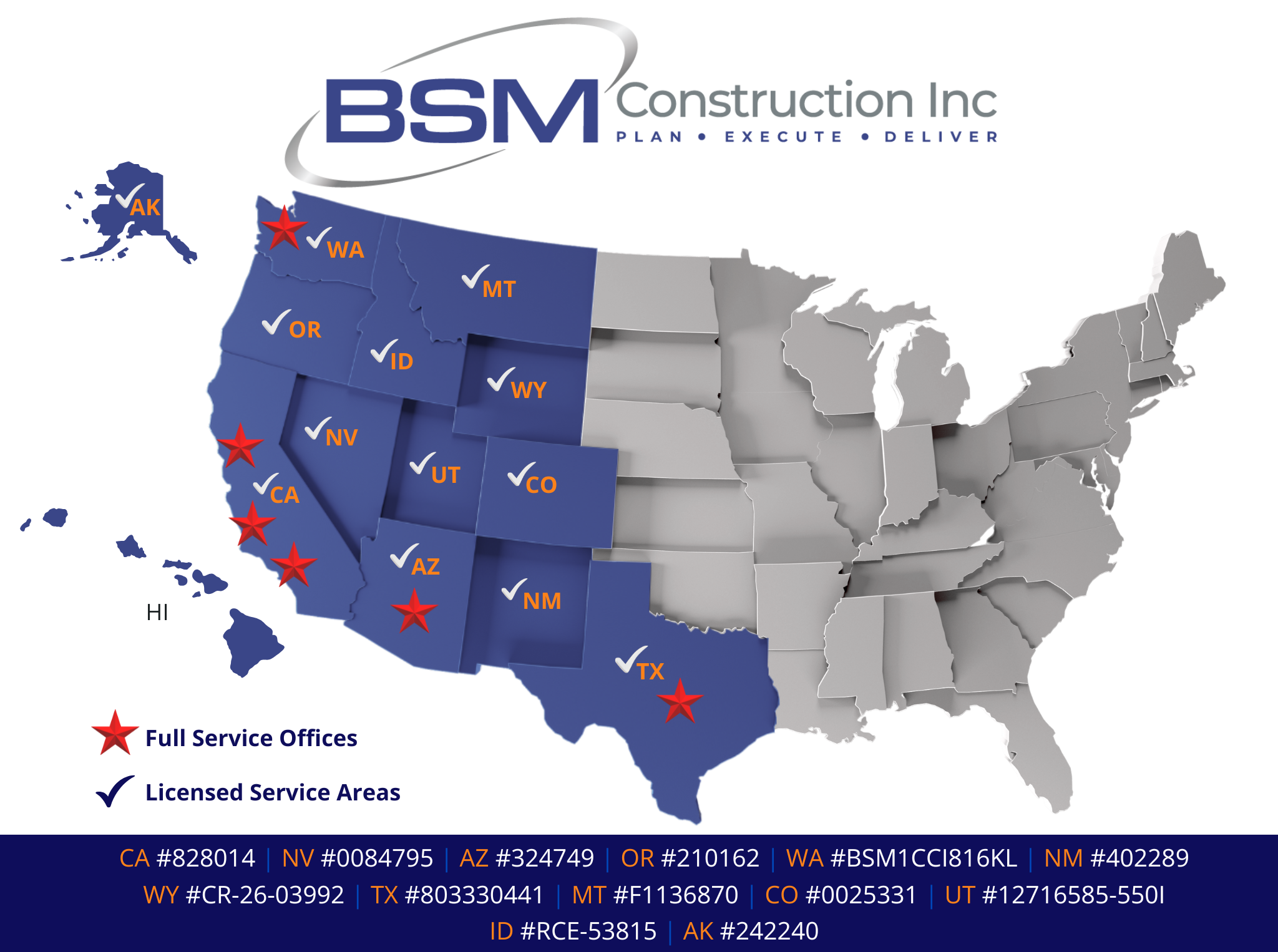 BSM Construction General Contractor licensed in 13 states