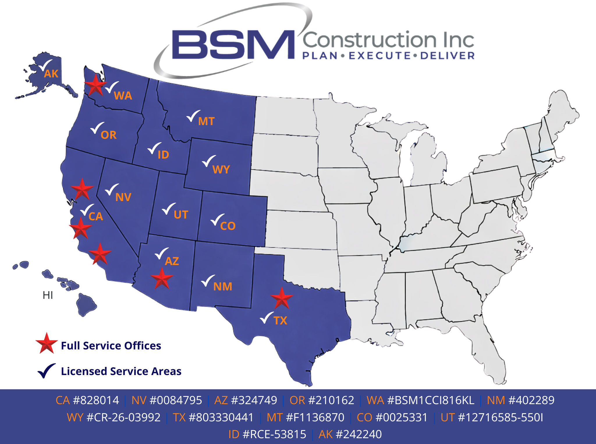 BSM Construction General Contractor licensed in 13 states
