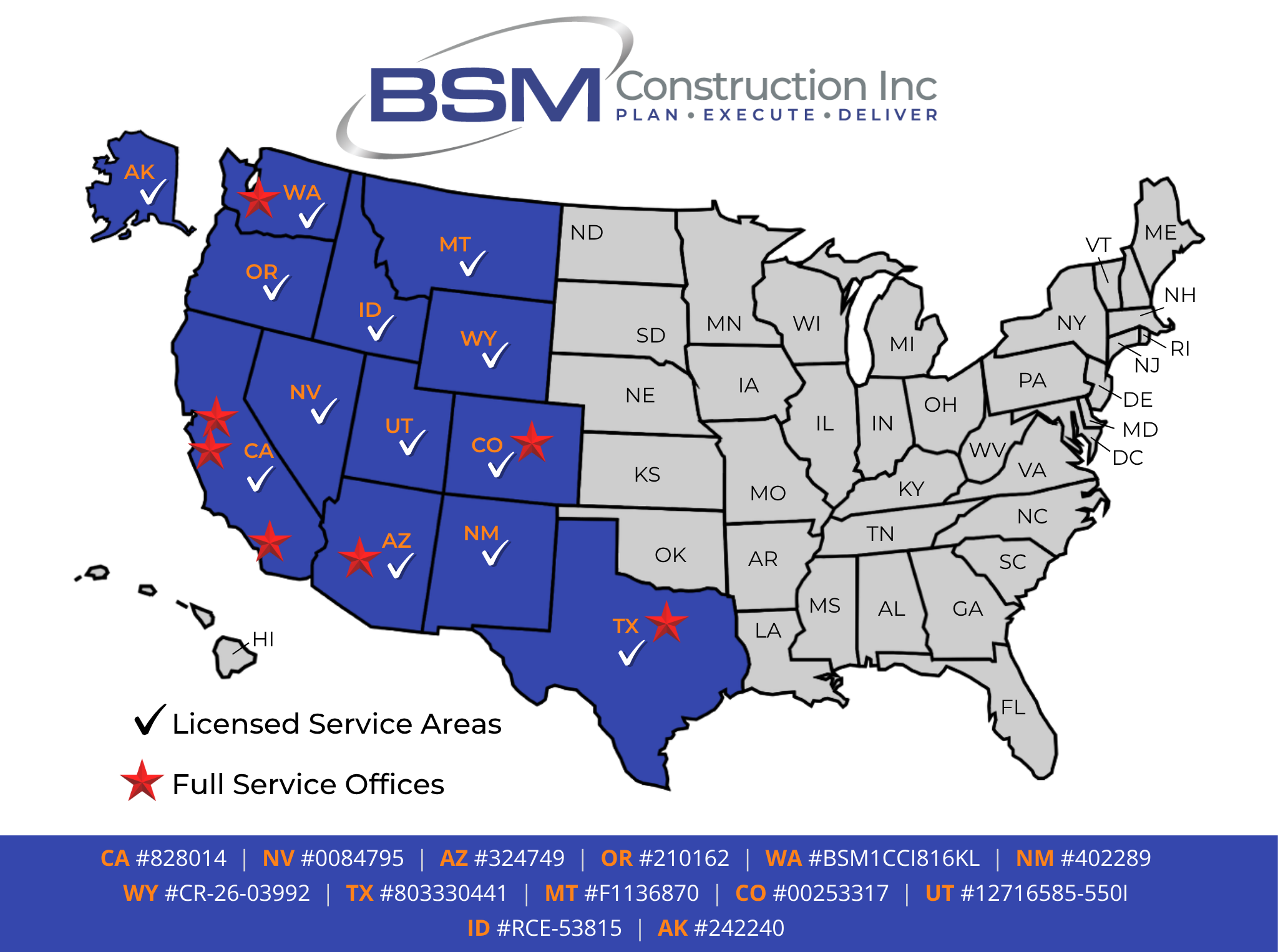 BSM Construction serves 13 Western States